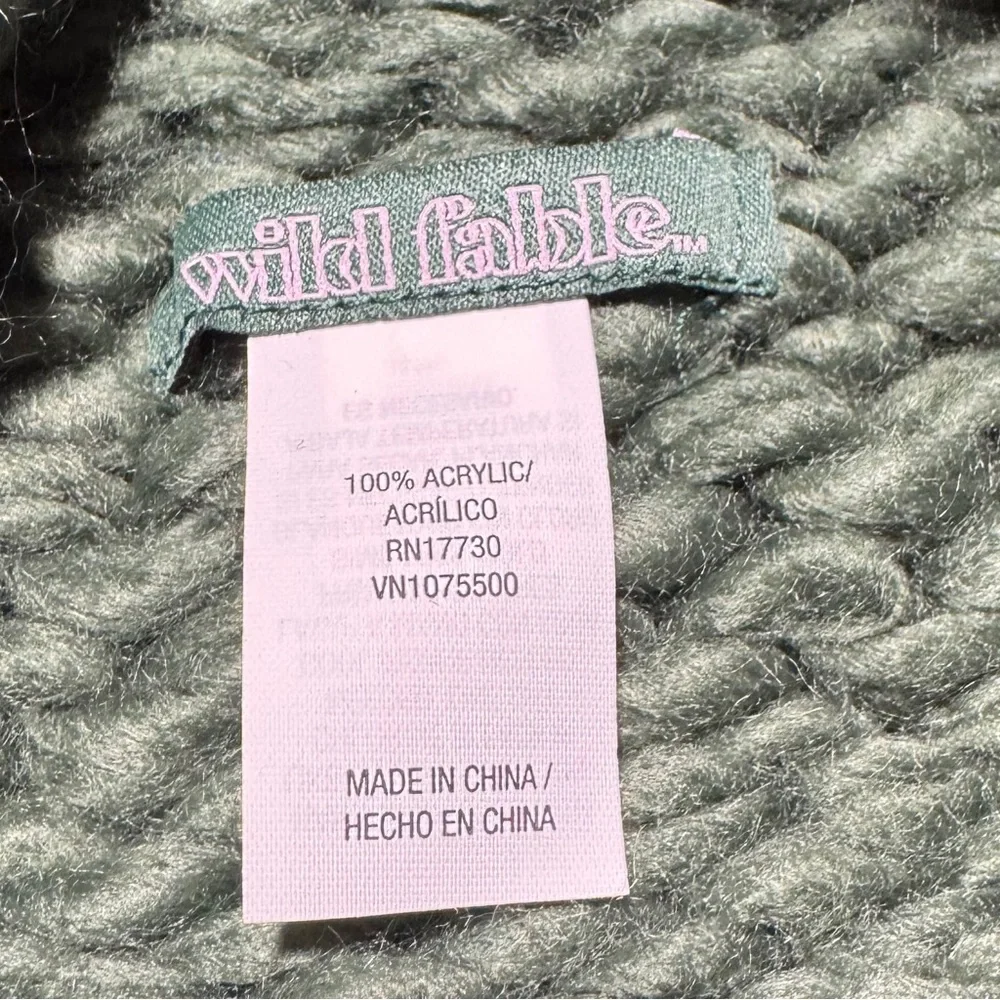 Wild Fable Hand Knit Olive Beanie
